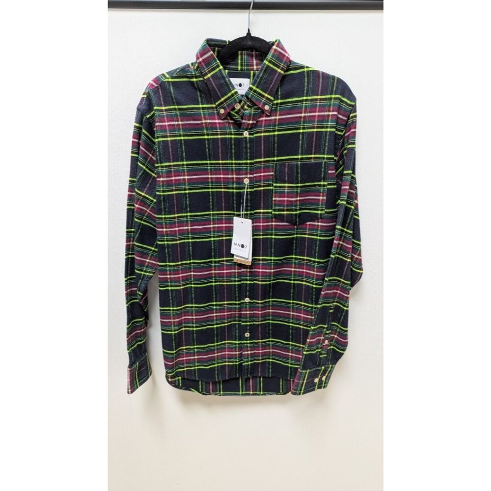 Men's Plaid Casual Button Down Shirt - Black, Green, Pink